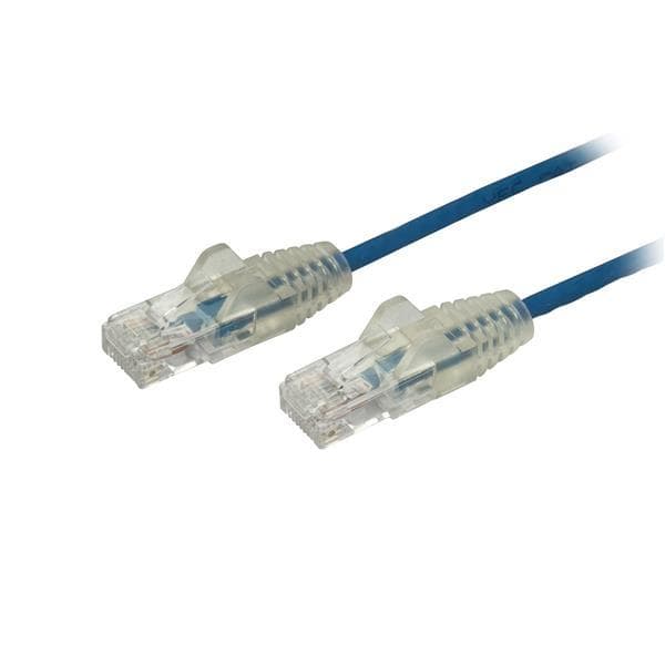 StarTech 2,5 m Cat6-kabel - Slank Cat6 Patch-ledning - Blå - Snagless RJ45-stik - Gigabit Ethernet-kabel - 28 AWG - Patch-ledning - RJ-45(M) til RJ-45