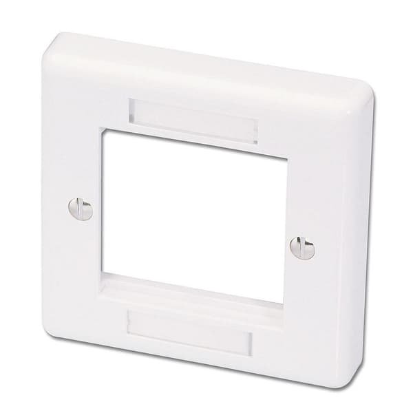 LINDY Modular AV Face Plate System Single Gang Snap In Face Plate - frontcover - hvid - cover med fordybning (60541)