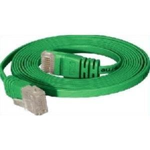 Højkvalitets patchkabel, fladt, U/UTP, uskærmet, Cat 6, grøn, 10,0 m Super fladt patchkabel, f.eks. til lægning under tæpper og fodlister (77810G)
