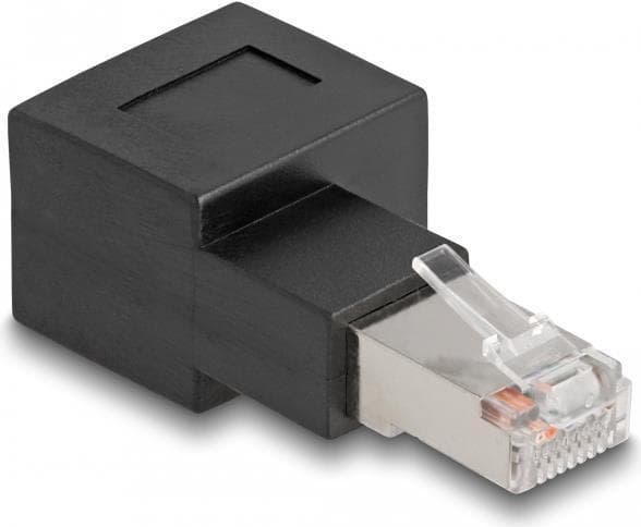 DeLOCK RJ45 Plugg med RJ45 Buchse Adapter Cat.6A 90° till höger (87864)
