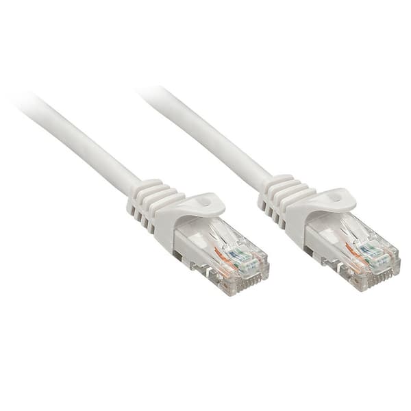 Lindy Basic - Patch Cable - RJ-45 (M) - RJ-45 (M) - 5,0 m - UTP - CAT 6 - puristettu, sileä - Harmaa (48165)