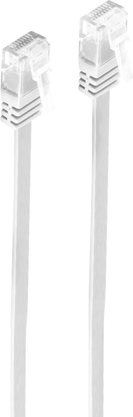 shiverpeaks BASIC-S U/UTP fladpatch-kabel, Cat.6, 5,0 m hvid, 2 x RJ 45-stik, PVC-kappe, guldbelagte kontakter (SP715-SLW)