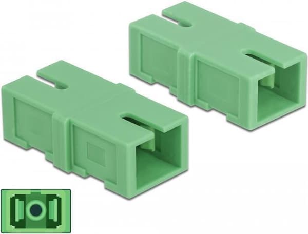 DeLOCK - Nätverkskoppling - SC Single-Mode (W) till SC Single-Mode (W) - Fiberoptik - Grön (Pack of 4) (85923)
