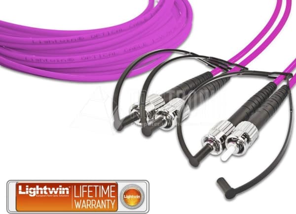 Lightwin LDP-50 ST-ST 2.0 OM4 Fiberoptisk kabel 2m Lilla (LDP-50 ST-ST 2.0 OM4)