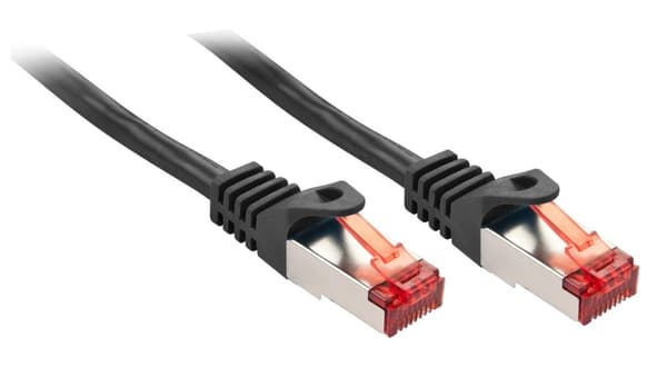 Lindy Basic - Patch-kabel - RJ-45 (M) - RJ-45 (M) - 3,0 m - SFTP, PiMF - CAT 6 - presset, snoet, glat - sort (47375)