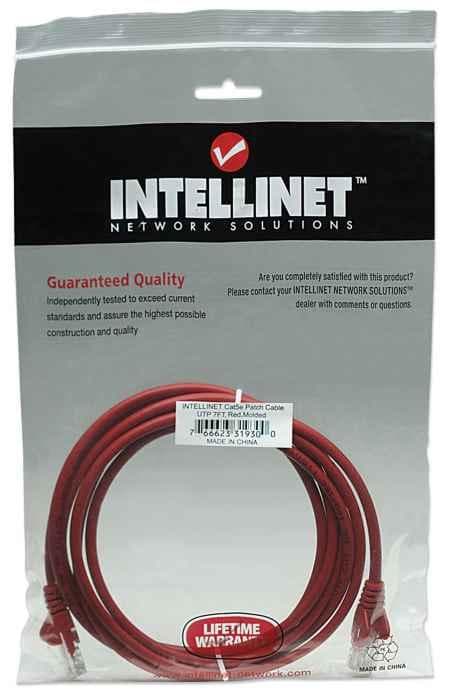 Intellinet - Patch -johto - RJ-45 (M) - RJ-45 (M) - 2 m - UTP - CAT 5e - valettu, ilman koukkua - Punainen