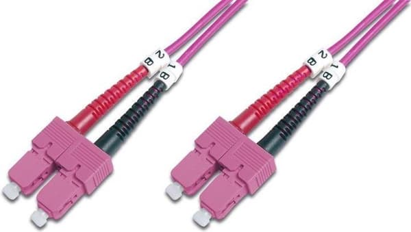 Digitus SC/SC OM4 2m Fiberoptisk kabel 2x SC Lilla, Sort, Rød