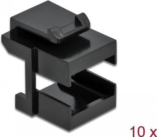 DeLOCK - Keystone-stikdæksel - Sort (pakke med 10) (86806)