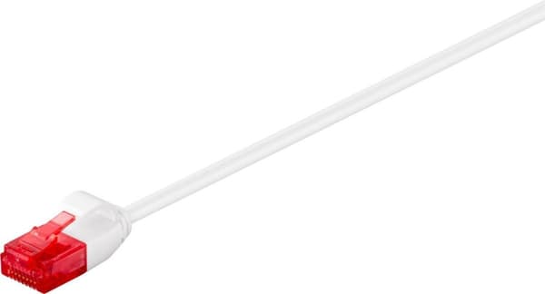 Goobay U/UTP CAT6 Gigabit slimline netværkskabel / hvid - 2 meter