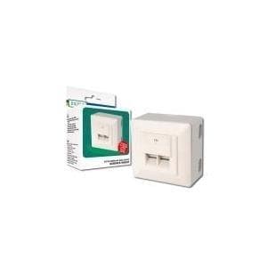 DIGITUS DN-9002-N - Vægstikkontakt - RJ-45 X 2 - Pure White (DN-9002-N) Hvid