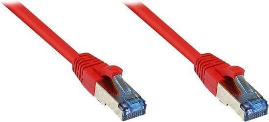 Gode forbindelser - Patch-ledning - RJ-45 (M) til RJ-45 (M) - 25 cm - SFTP, PiMF - CAT 6a - halogenfri, støbt, uden krog - rød