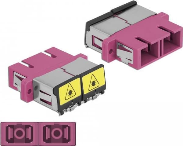 DeLOCK - Nätverkskoppling - SC multi-mode (W) till SC multi-mode (W) - fiberoptisk - duplex - violett (86896)