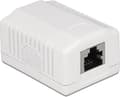 Miniatyrbild 1 av 5: DeLOCK CAT6a Gigabit nätverksutgångsbox/monteringsbox med 1 RJ45-port - skärmad / vit
