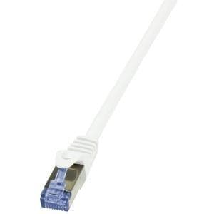 LogiLink PrimeLine - patchkabel - RJ-45 (M) til RJ-45 (M) - 25 cm - SFTP, PiMF -Cat.7 råkabel - presset, glat, halogenfri - hvid
