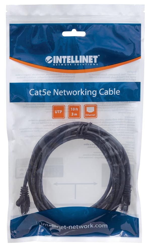 Intellinet - Patch ledning - RJ-45 (M) til RJ-45 (M) - 1,5 m - UTP - CAT 6 - støbt, uden krog - sort