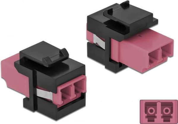 Delock - Modulær indgang - LC x 2 - sort, violet (86721)