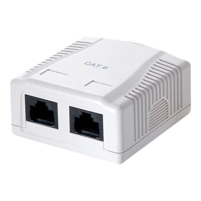 LogiLink Sockel för ytmontering RJ-45 X 2 ren vit, RAL 9010
