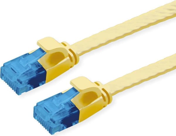 VALUE patchkabel Cat.6A (Klasse EA) UTP, ekstra fladt, gult, 2 m (21.99.2032)