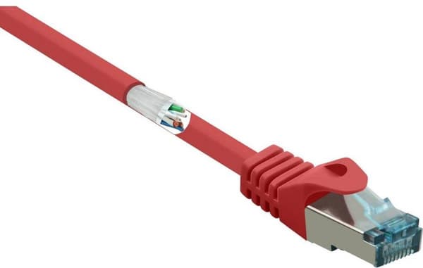 Renkforce RF-5043950 RJ45 Netværkskabel, patchkabel CAT 6A S/FTP 15,00 m Rød Brandsikker 1 stk.