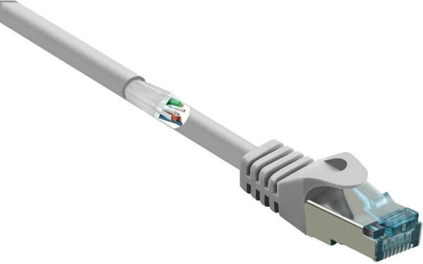 Renkforce RF-5043946 RJ45 Netværkskabel, patchkabel CAT 6A S/FTP 15,00 m Grå Brandsikker 1 stk.