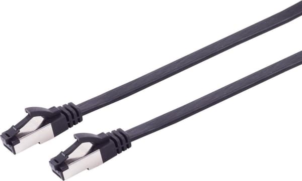 S/CONN maksimale tilslutningsmuligheder netværkspatch-kabel CAT 8.1 U/FTP PIMF, flad TPE sort 7,5 m (08-43065)