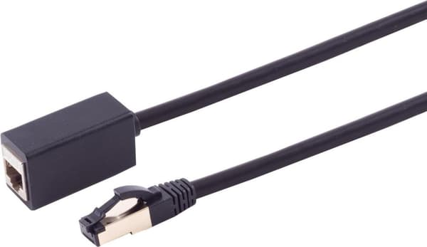 S/CONN maksimal tilslutningsmuligheder Netværk RJ45 patch ledning forlængelse Kat. 8,1 LSZH sort 0,5 m (08-44015)