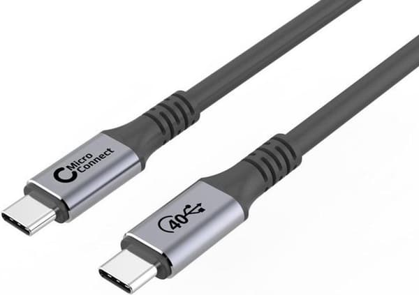 Microconnect USB4CC1, 1,2 m, USB-C, USB-C, USB4 Gen 3x2, 20000 Mbit/s, svart