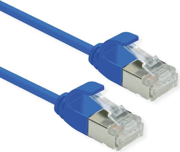 ROLINE U/FTP DataCenter patchkabel Cat.6A (Klasse EA), LSOH, slank, blå, 1 m (21.15.3343)