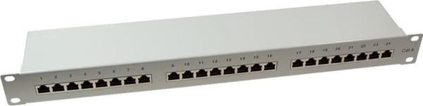LogiLink Patchpanel 19" Einbau Kat.6 STP 24 Port, grå Grå