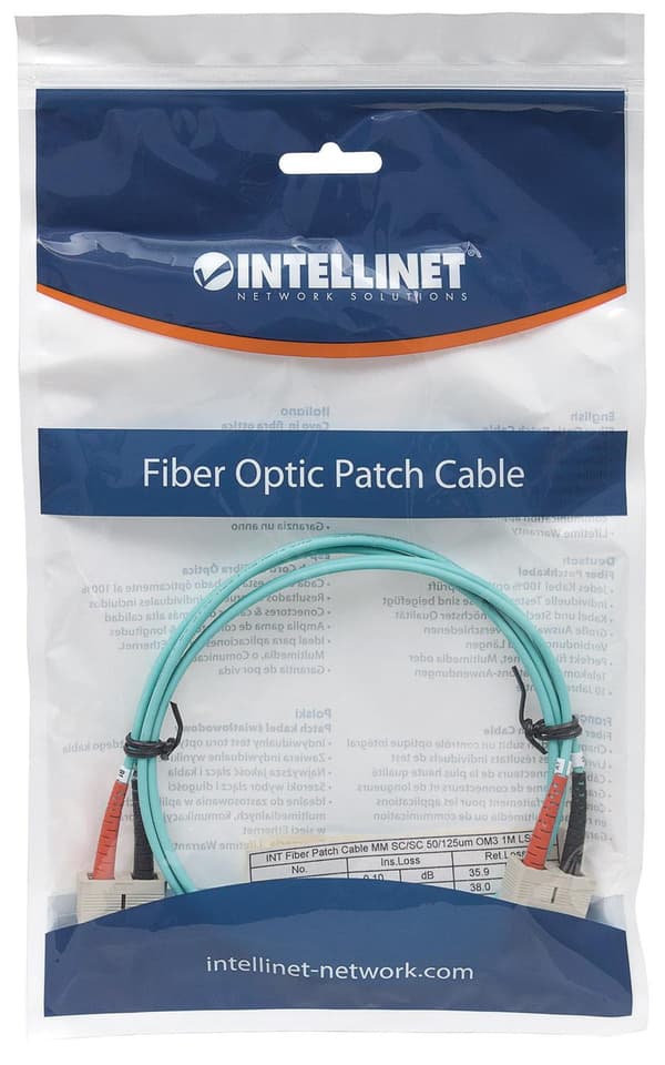 Intellinet 751100 Fiberoptisk kabel 3 m OM3 SC Aqua