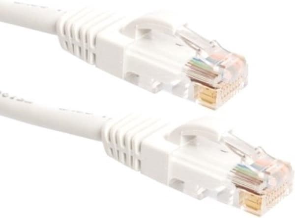 UTP CAT6a patchkabel / internetkabel 1 meter hvid - 100% kobber - netværkskabel