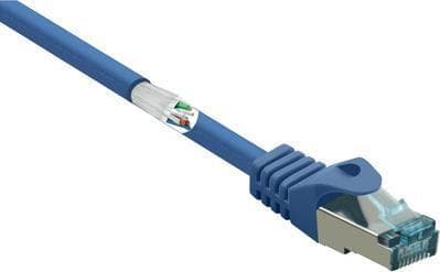 Renkforce RF-5047460 RJ45 nätverkskabel, patchkabel CAT 6a S/FTP 5,00 m Blå Flamskyddsmedel 1 st (RF-5047460)