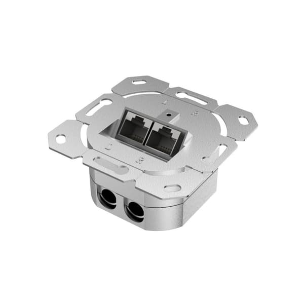 Hama verkkopistoke, CAT-6a, 10 Gbit/s, suojattu, 2 porttia, uppoasennettava (00200775)
