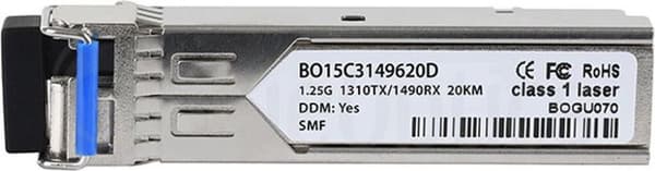 Yhteensopiva Extreme Networks 10057 BlueOptics© BO15C3149620D SFP lähetin-vastaanotin, LC-Simplex, 1000BASE-BX-U, yksimuotokuitu, TX1310nm/RX1490nm, 1