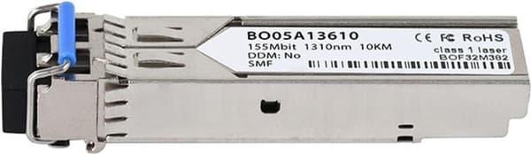 Blå optik 10060-BO. SFP-sändtagaretyp: Fiberoptisk, Maximal dataöverföringshastighet: 155 Mbit/s, Gränssnitt: SFP. Produktens färg: Silver. Vikt: 20g