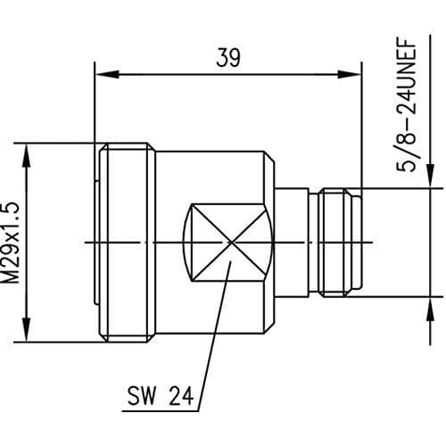 Telegärtner coax adapter 7-16 DIN fatning - N fatning J01122A0008 1 stk (J01122A0008)