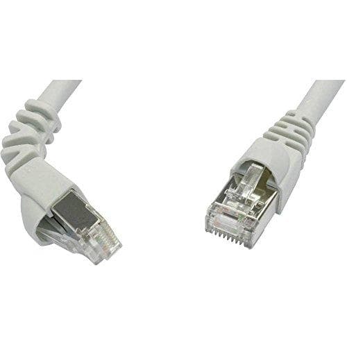 Telegärtner MP8 FS 500 - Patchkabel - RJ-45 (M) til RJ-45 (M) - 10 m - SFTP, PiMF - CAT 6a - 90° stik, halogenfri, støbt, uden krog - Grå