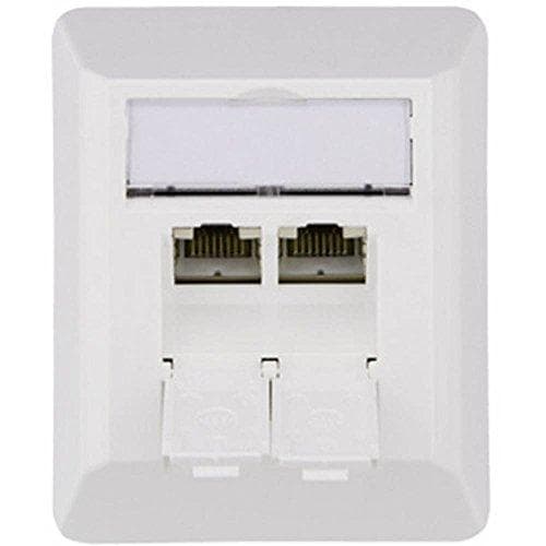 Telegärtner AMJ45 8/8 K AP Cat.6A - Vægstikkontakt - RJ-45 X 2 - Alpine White (J00023A0204) Hvid