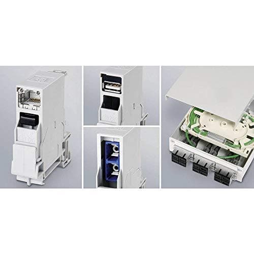 Telegärtner STX - DIN rail mount output - RJ-45 - Light gray (J80023A0001)