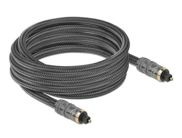 Delock - Digial audiokabel (optisk) - TOSLINK hane till TOSLINK hane - 5 m - antracit