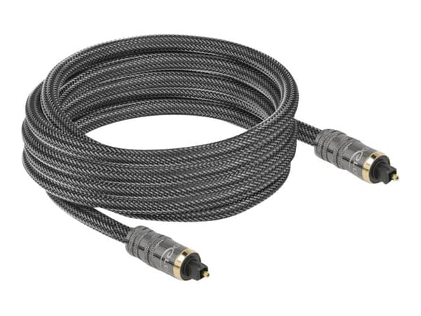 Delock - Digial audiokabel (optisk) - TOSLINK hane till TOSLINK hane - 5 m - antracit