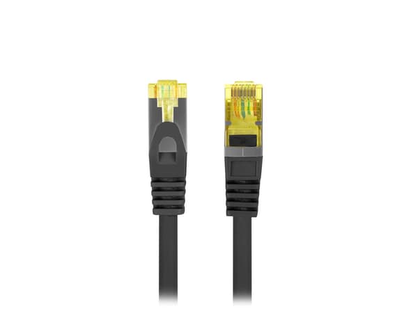 CAT.6A S/FTP LSZH CU - Verkkokaapeli - Musta - 0.5m