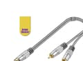 Miniatyrbild 1 av 3: Goobay 50375, RCA, Hankoppling, 2 x RCA, Honkoppling, 0,2 m, Svart