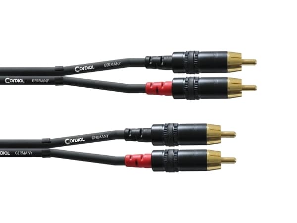 Cordial CFU 0,3 CC, 2 x RCA, hannkontakt, 2 x RCA, hannkontakt, 0,3 m, svart