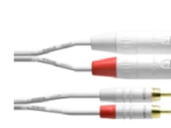 Cordial 2 x RCA/2 x XLR, 3 m, 2 x RCA, Hunkjønn, 2 x XLR (3-pin), Hankjønn, 3 m, Hvit