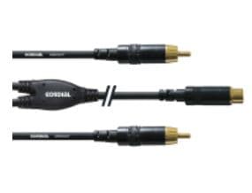 Cordial 2 x RCA male - RCA female -y-cable, 30 cm