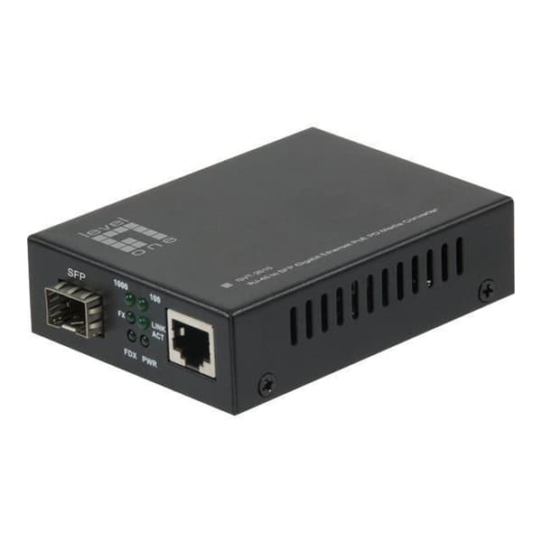 LevelOne GVT-2010 Fiberoptisk mediakonverterare Fast Ethernet 10Base-T, 100Base-TX, 1000Base-T, 1000Base-X RJ-45 - SFP...