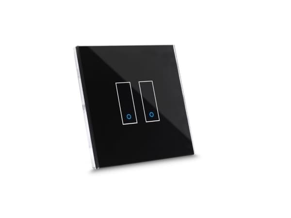 Iotty Smart Switch Frontplate med dobbel knapp - Lag din egen Smart Switch - Svart