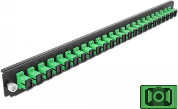 DeLOCK - Fiberoptisk splejsningsbokspanel - front - SC SM X 24 - sort, grøn - 1U - 48,3 cm (19") (43352) Grøn