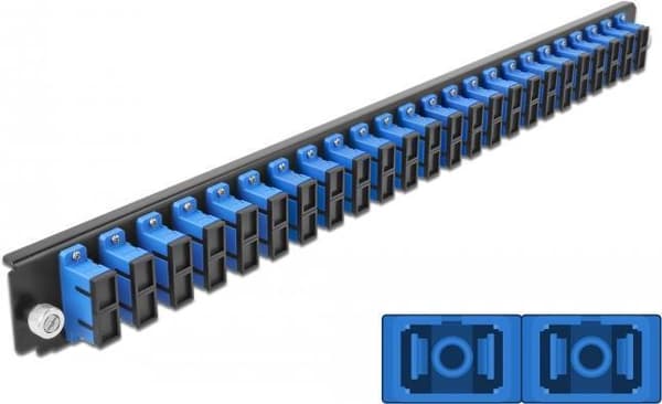 DeLOCK - Fiberoptisk splejsningsbokspanel - Front - SC SM X 48 - Sort, Blå - 1U - 48,3 cm (19") (43363)